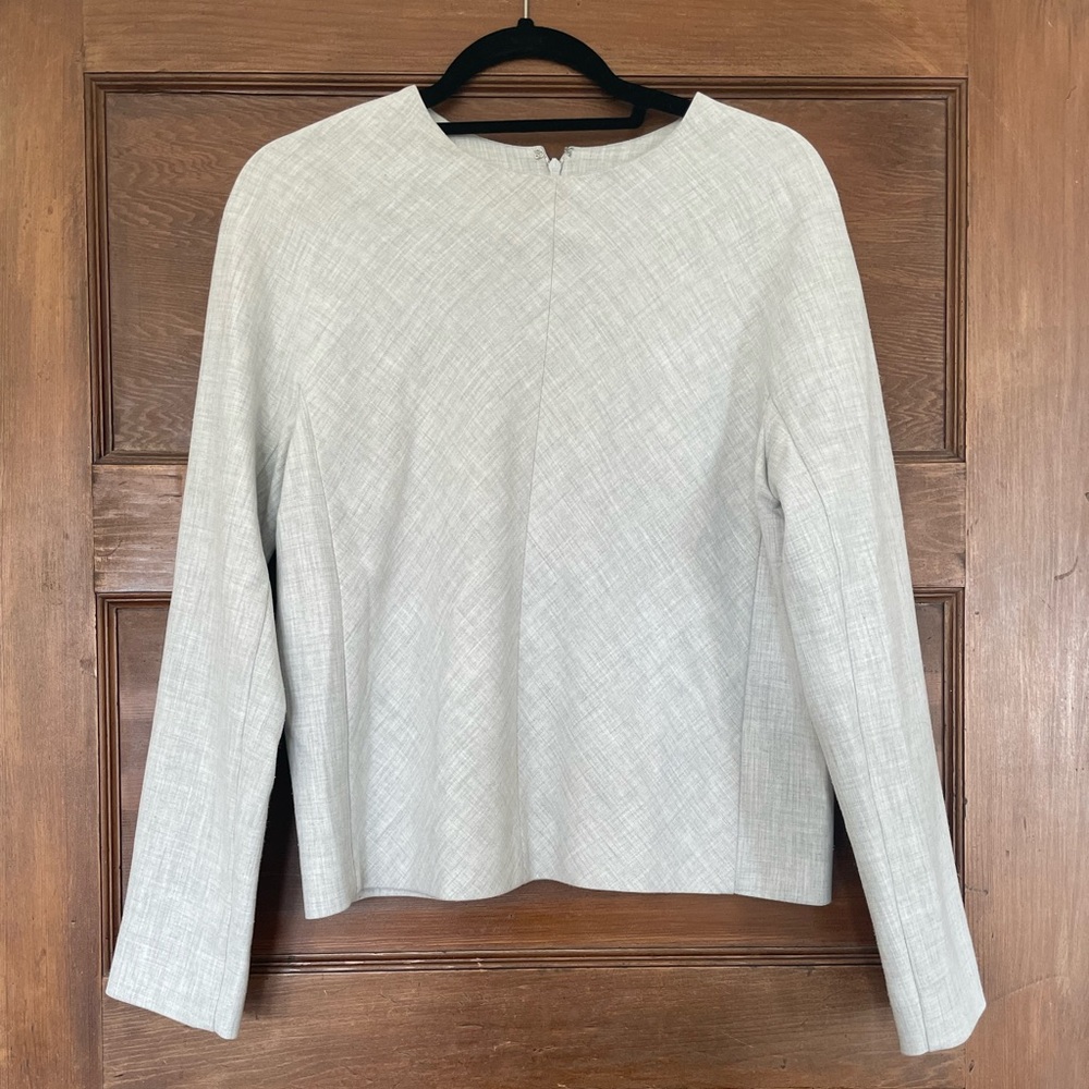 COS gray woven minimalist top sz 8